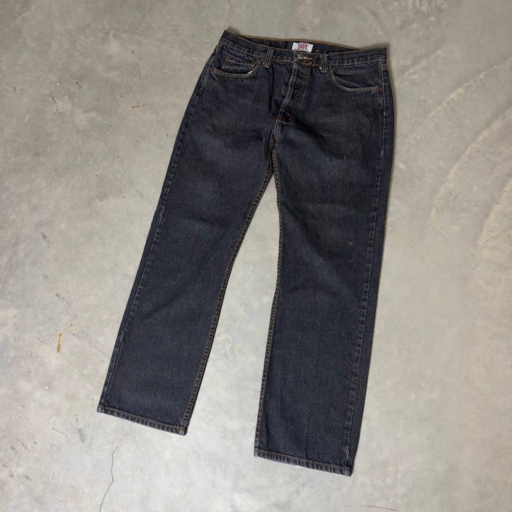 Vintage Y2K Levi's 501 Original Fit Jeans Mens 34x30 Charcoal Gray Baggy Denim